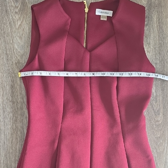 Calvin Klein Rich Burgundy Midi Dress - Picture 2 of 9